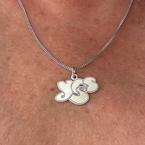 Silver 'Yes' Pendant Necklace